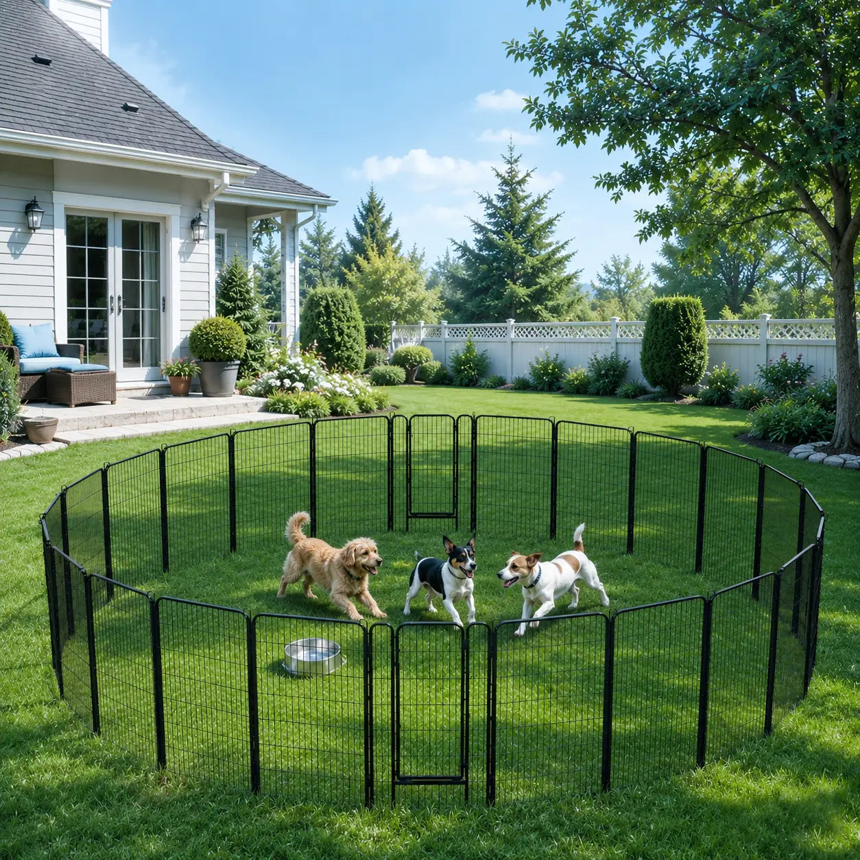 [Heavy Duty]  Dog Playpen6/8/12/16 Panels Metal Pet Playpen, OutdoorIndoor Dog Exercise Barrier Fence