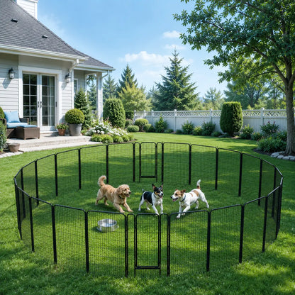[Heavy Duty]  Dog Playpen6/8/12/16 Panels Metal Pet Playpen, OutdoorIndoor Dog Exercise Barrier Fence