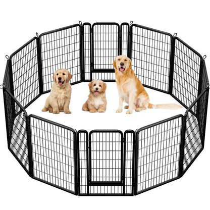 [Heavy Duty]  Dog Playpen6/8/12/16 Panels Metal Pet Playpen, OutdoorIndoor Dog Exercise Barrier Fence