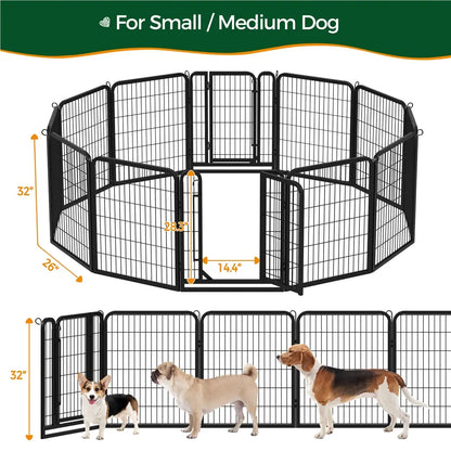 [Heavy Duty]  Dog Playpen6/8/12/16 Panels Metal Pet Playpen, OutdoorIndoor Dog Exercise Barrier Fence
