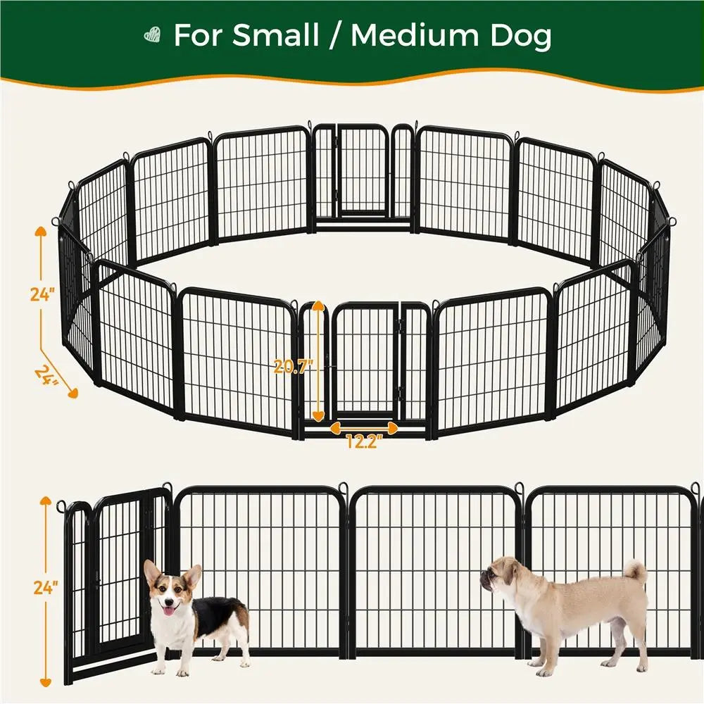 [Heavy Duty]  Dog Playpen6/8/12/16 Panels Metal Pet Playpen, OutdoorIndoor Dog Exercise Barrier Fence