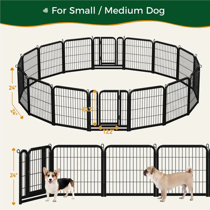 [Heavy Duty]  Dog Playpen6/8/12/16 Panels Metal Pet Playpen, OutdoorIndoor Dog Exercise Barrier Fence