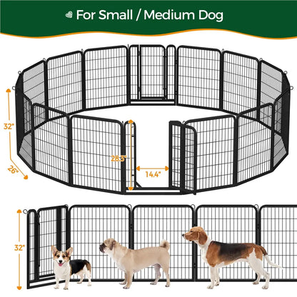 [Heavy Duty]  Dog Playpen6/8/12/16 Panels Metal Pet Playpen, OutdoorIndoor Dog Exercise Barrier Fence