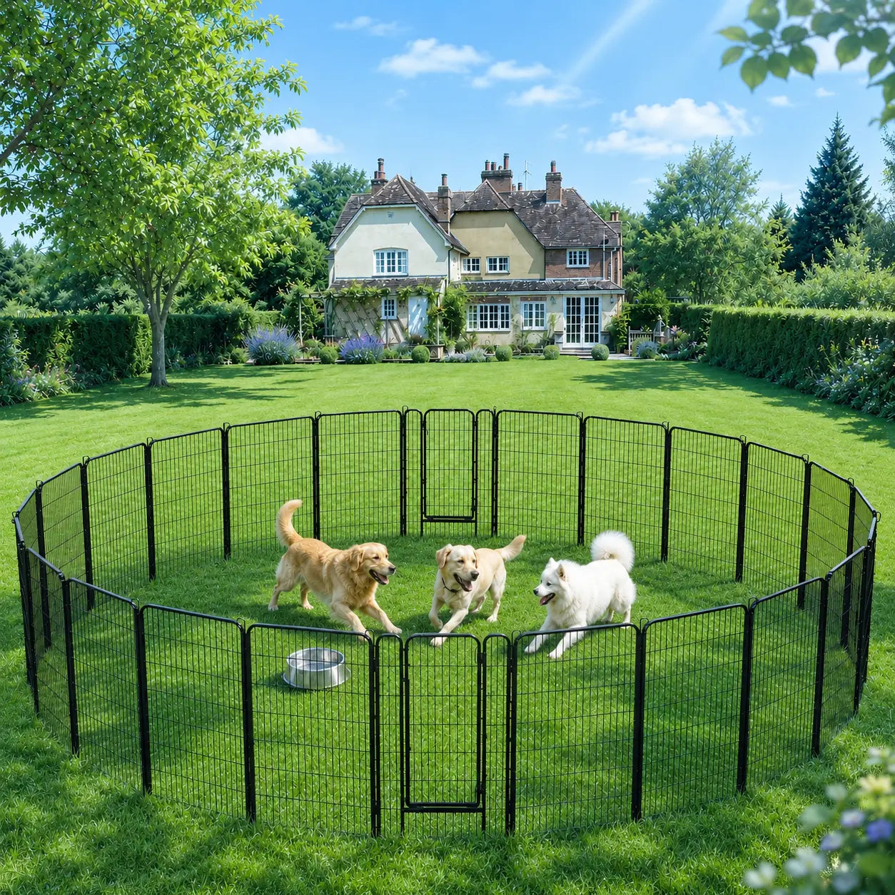 [Heavy Duty]  Dog Playpen6/8/12/16 Panels Metal Pet Playpen, OutdoorIndoor Dog Exercise Barrier Fence