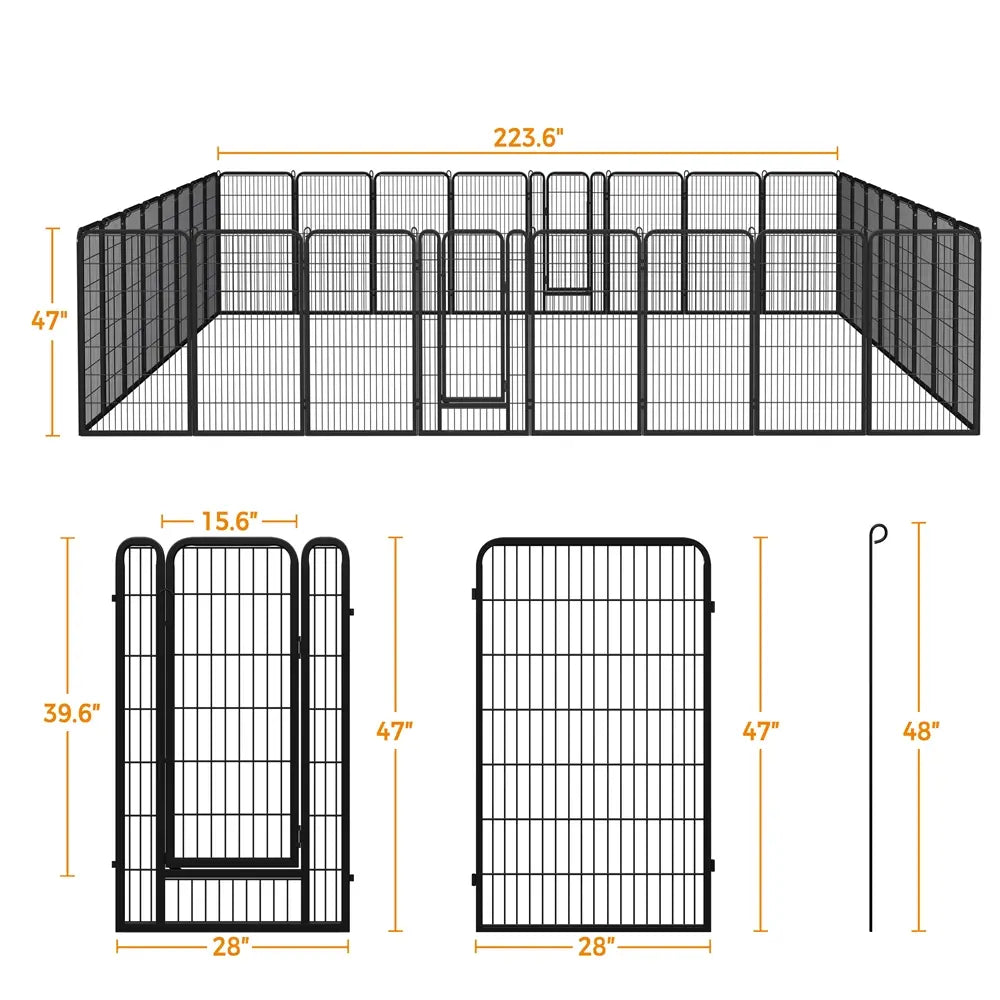 [Heavy Duty]  Dog Playpen6/8/12/16 Panels Metal Pet Playpen, OutdoorIndoor Dog Exercise Barrier Fence