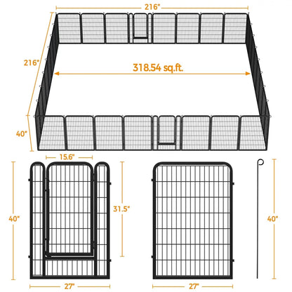 [Heavy Duty]  Dog Playpen6/8/12/16 Panels Metal Pet Playpen, OutdoorIndoor Dog Exercise Barrier Fence