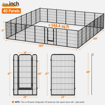 [Heavy Duty]  Dog Playpen6/8/12/16 Panels Metal Pet Playpen, OutdoorIndoor Dog Exercise Barrier Fence