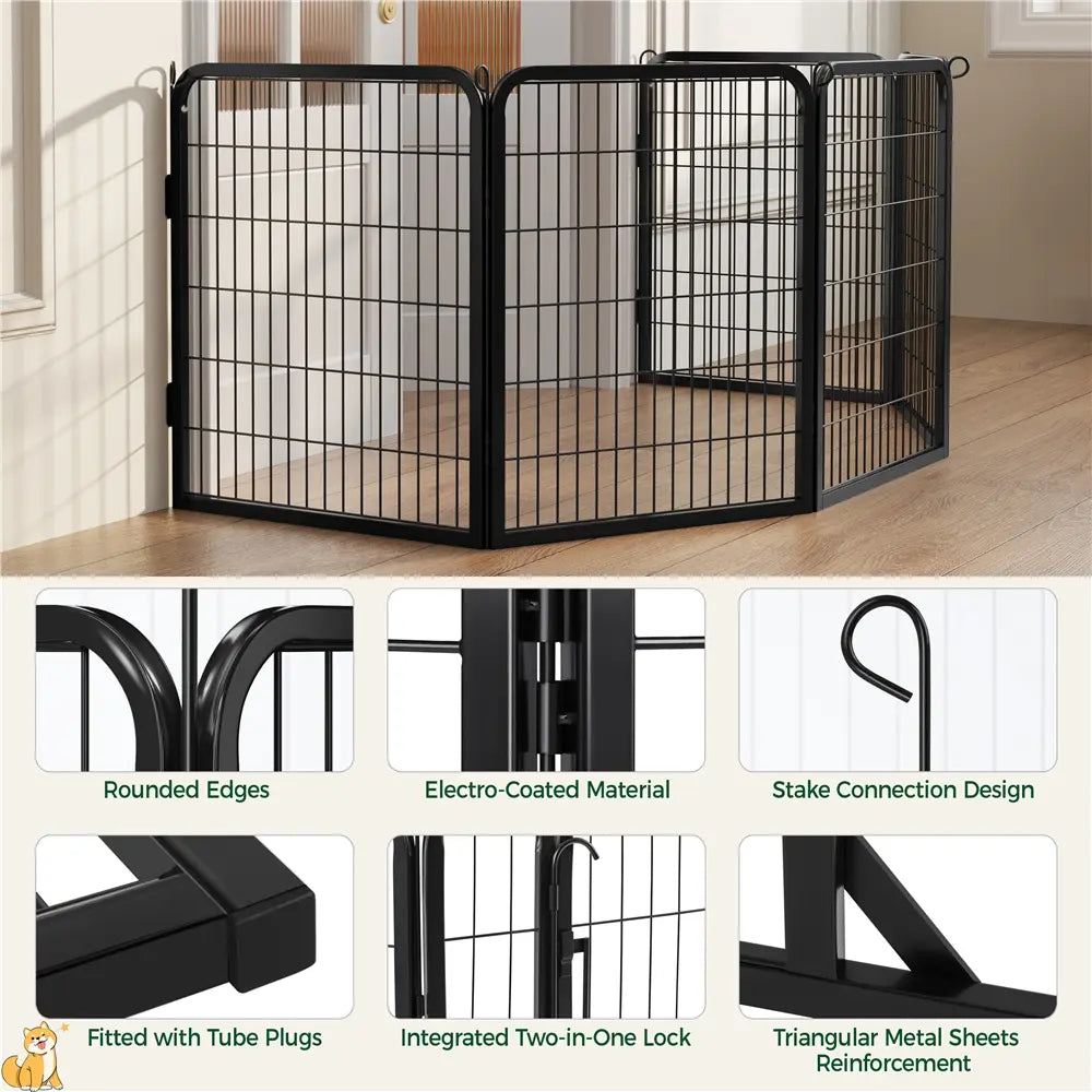 [Heavy Duty]  Dog Playpen6/8/12/16 Panels Metal Pet Playpen, OutdoorIndoor Dog Exercise Barrier Fence