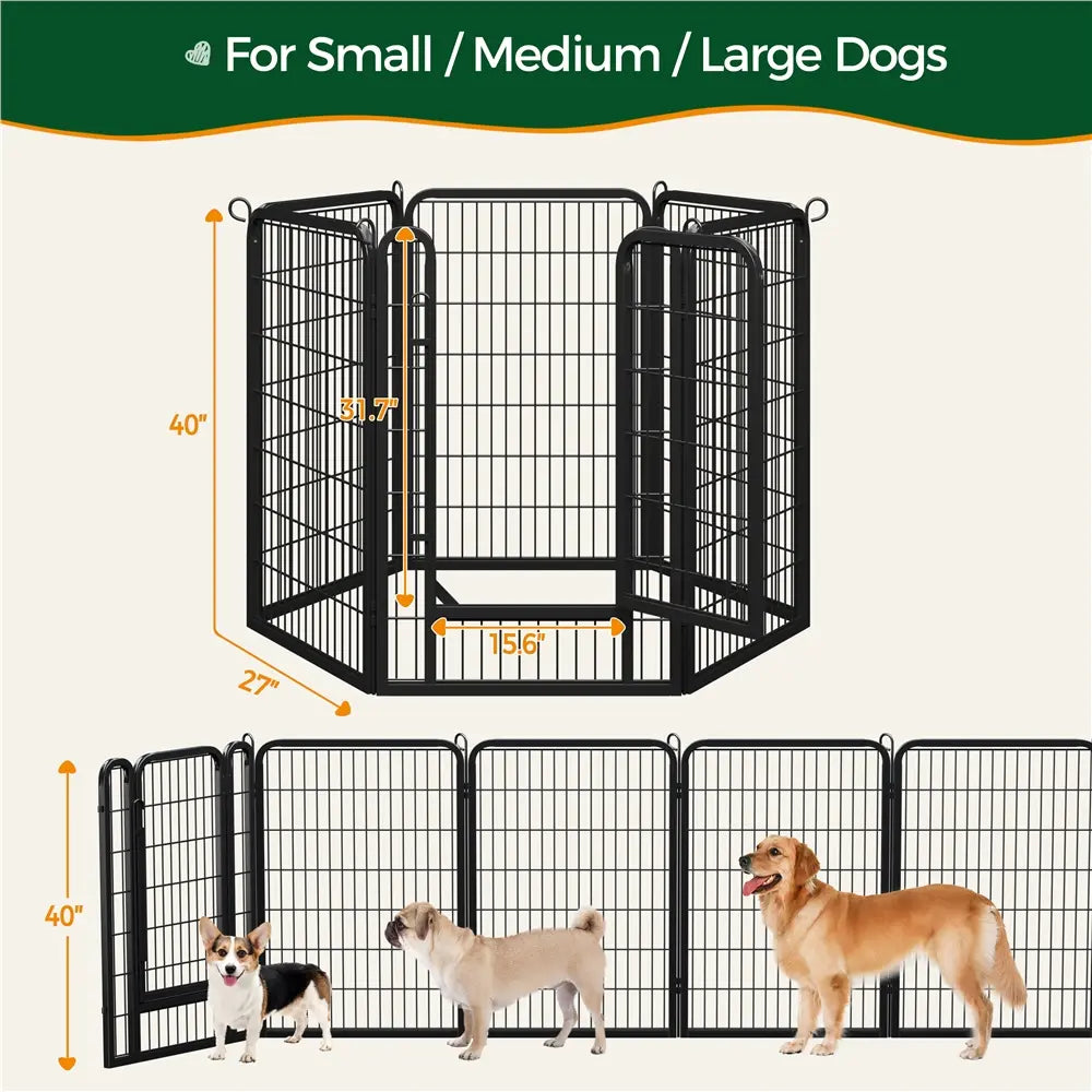 [Heavy Duty]  Dog Playpen6/8/12/16 Panels Metal Pet Playpen, OutdoorIndoor Dog Exercise Barrier Fence