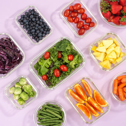 12-Piece Glass Meal PrepContainers with AirtightLocking Lids - BPA-FreeBorosilicate Food StorageContainers, Leakproof,Stackable, Microwave,Oven, Freezer &Dishwasher Safe
