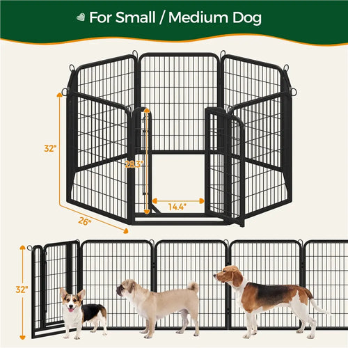 [Heavy Duty]  Dog Playpen6/8/12/16 Panels Metal Pet Playpen, OutdoorIndoor Dog Exercise Barrier Fence