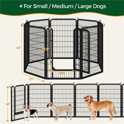 [Heavy Duty]  Dog Playpen6/8/12/16 Panels Metal Pet Playpen, OutdoorIndoor Dog Exercise Barrier Fence