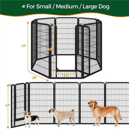 [Heavy Duty]  Dog Playpen6/8/12/16 Panels Metal Pet Playpen, OutdoorIndoor Dog Exercise Barrier Fence