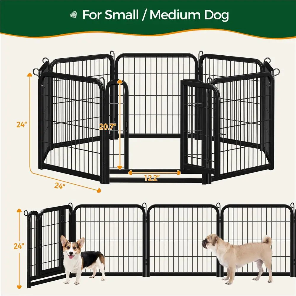 [Heavy Duty]  Dog Playpen6/8/12/16 Panels Metal Pet Playpen, OutdoorIndoor Dog Exercise Barrier Fence