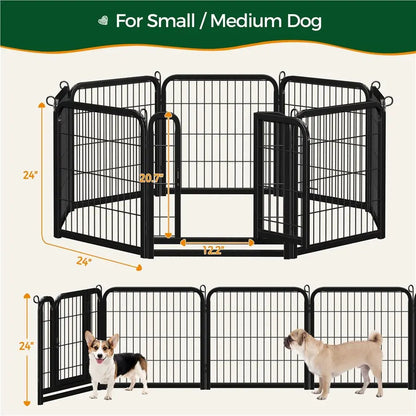 [Heavy Duty]  Dog Playpen6/8/12/16 Panels Metal Pet Playpen, OutdoorIndoor Dog Exercise Barrier Fence